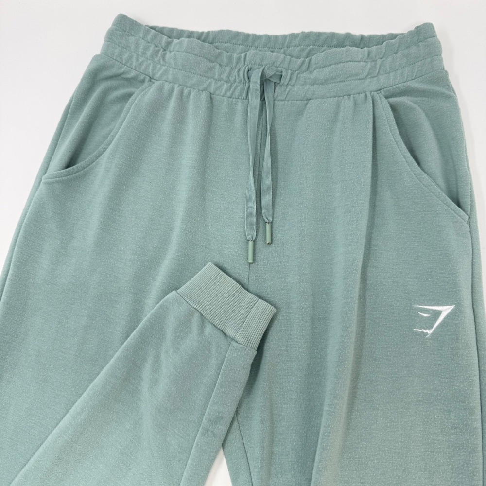 Gymshark Womens Sage Green Marl Joggers Tapered Sweatpants Size Small